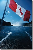 Canadian Flag Sailing down the alcohol River 